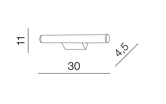 Aplica oglinda baie LED tip tub Aref 30/60/90/120 cm, suport metalic cromat, AZ 2095 - Azzardo [5]