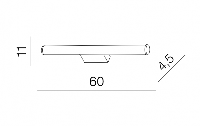 Aplica oglinda baie LED tip tub Aref 30/60/90/120 cm, suport metalic cromat, AZ 2095 - Azzardo [6]