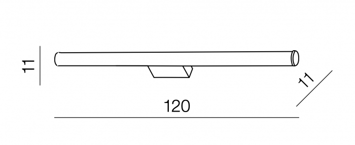 Aplica oglinda baie LED tip tub Aref 30/60/90/120 cm, suport metalic cromat, AZ 2095 - Azzardo [8]
