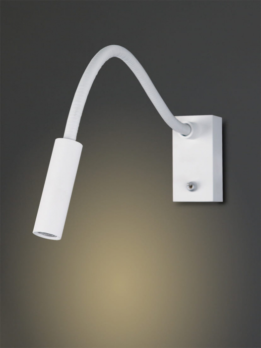 Aplica perete ajustabila neagra/alba iluminare LED Rhys 5x49,5x10 cm metal/acril/silicon, W0047 - Maxlight [3]