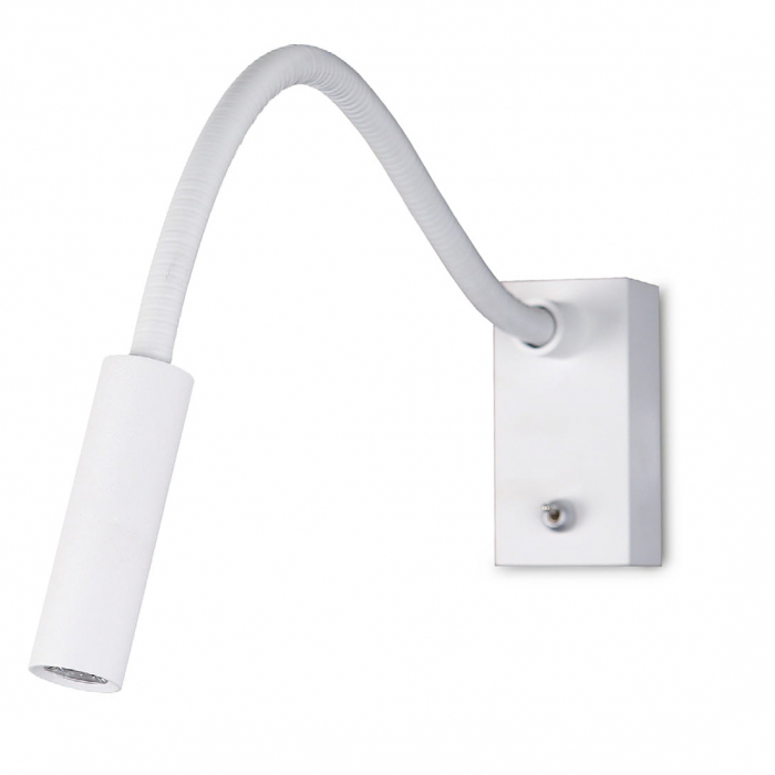 Aplica perete ajustabila neagra/alba iluminare LED Rhys 5x49,5x10 cm metal/acril/silicon, W0047 - Maxlight [1]