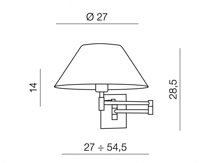 Aplica perete alba cu brat reglabil stanga-dreapta Hinata, susport metalic cromat, abajur material textil, AZ 1542 - Azzardo [4]