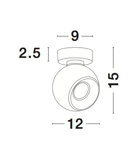 Aplica perete alba/gri cu 1 spot LED Conni, din metal, 666001 - Novaluce [2]