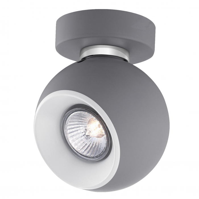 Aplica perete alba/gri cu 1 spot LED Conni, din metal, 666001 - Novaluce [1]