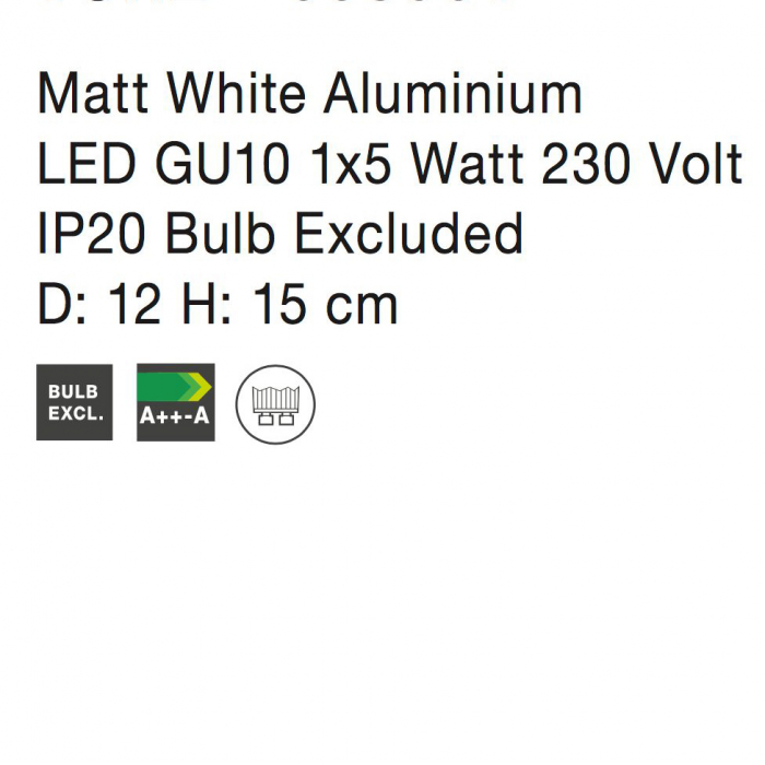 Aplica perete alba/gri cu 1 spot LED Conni, din metal, 666001 - Novaluce [3]