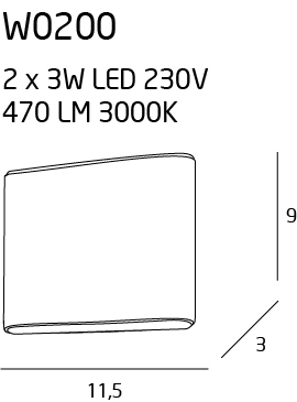Aplica perete alba LED Peter 11,5x9 cm cu iluminare dubla, W0200 - Maxlight [4]