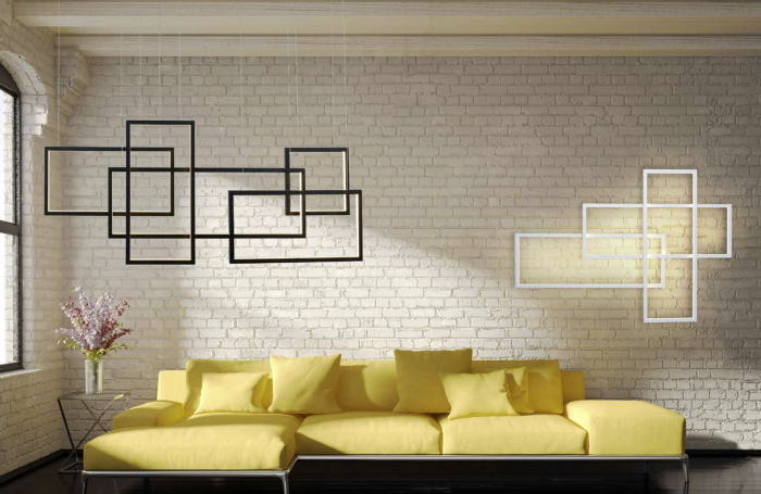 Aplica perete alba/neagra dimabila iluminare LED Anil 101x70 cm, dreptunghiuri suprapuse, design minimalist, AZ 2994 - Azzardo [3]