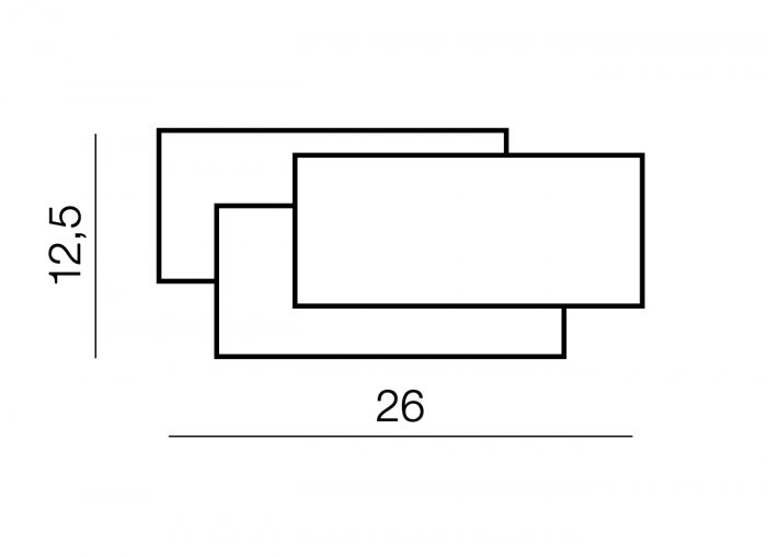 Aplica perete alba/neagra LED Bilia 26x12,5 cm, dreptunghiuni suprapuse, design minimalist, AZ 2199 - Azzardo [4]
