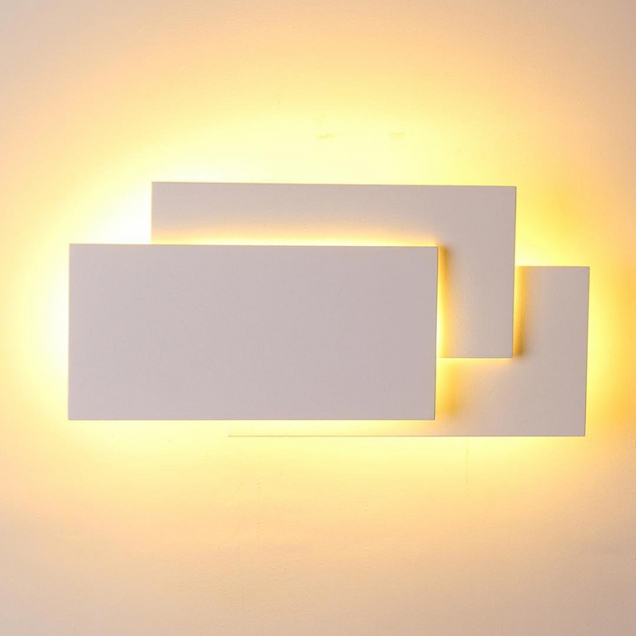 Aplica perete alba/neagra LED Bilia 26x12,5 cm, dreptunghiuni suprapuse, design minimalist, AZ 2199 - Azzardo [3]