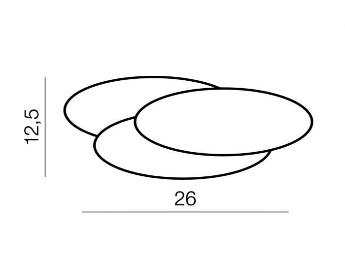 Aplica perete alba/neagra LED Bilia Round 26x12,5 cm, cercuri suprapuse, design minimalist, AZ 2997 - Azzardo [4]
