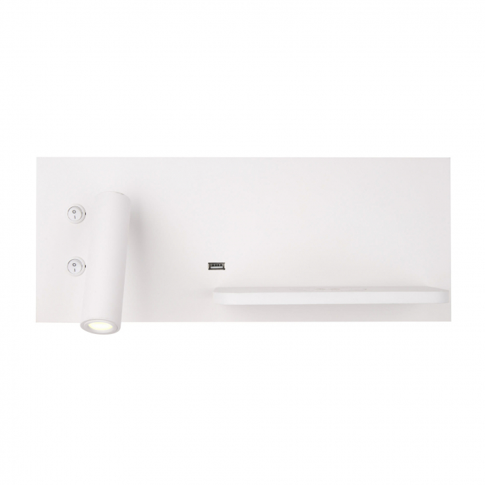Aplica perete alba/neagra LED Jameia 35x15x14 cm, incarcator wireless, port USB, W0291 - Maxlight [2]