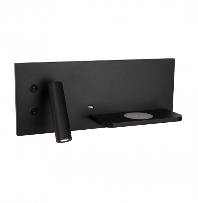 Aplica perete alba/neagra LED Jameia 35x15x14 cm, incarcator wireless, port USB, W0291 - Maxlight [6]
