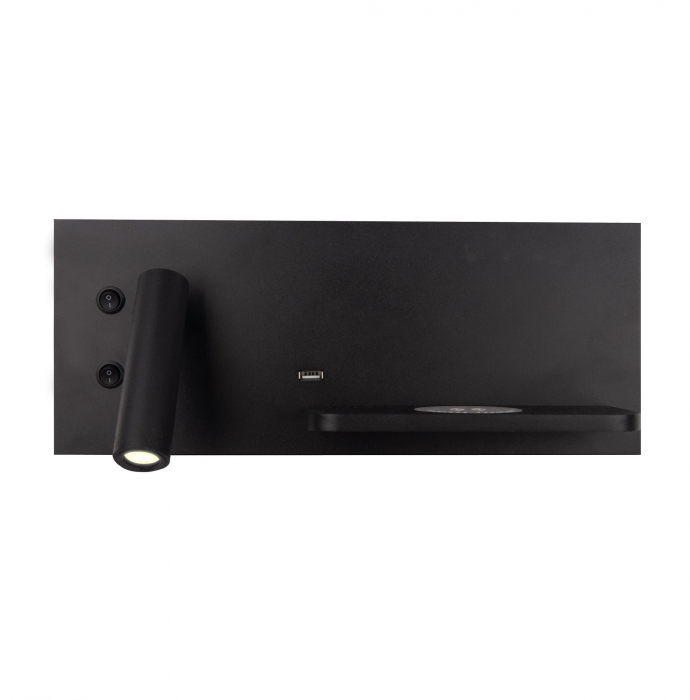 Aplica perete alba/neagra LED Jameia 35x15x14 cm, incarcator wireless, port USB, W0291 - Maxlight [7]