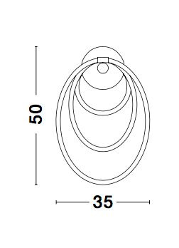 Aplica perete aurie Contorsion 35x50 cm, forma asimetrica tub LED, design modern, 9082091 - Novaluce [6]
