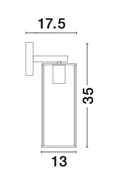 Aplica perete aurie dreptunghiulara Ivar 1xE27 cu pereti sticla transparenti, finisaj antichizat, 7152604 - Novaluce [3]