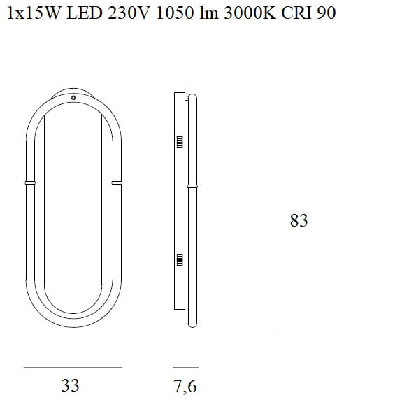 Aplica perete aurie lux LED dimabil Finta 33x7,6x83 cm, otel inoxidabil/silicon /sticla, W0290D - Maxlight [2]