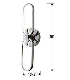Aplica perete aurie rose/crom Githa 50 cm iluminare LED, 787017 - Schuller [9]