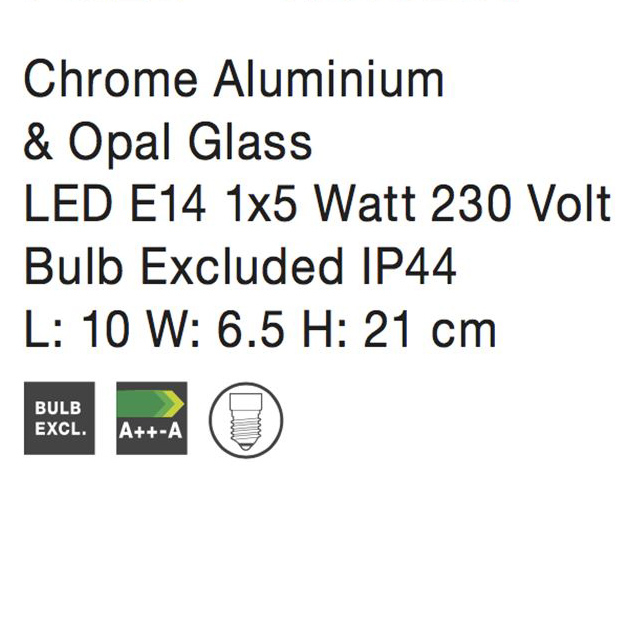 Aplica perete baie alba Cali, 21/21,5 cm, din sticla, baza metal, IP44, 6310542 - Novaluce [7]