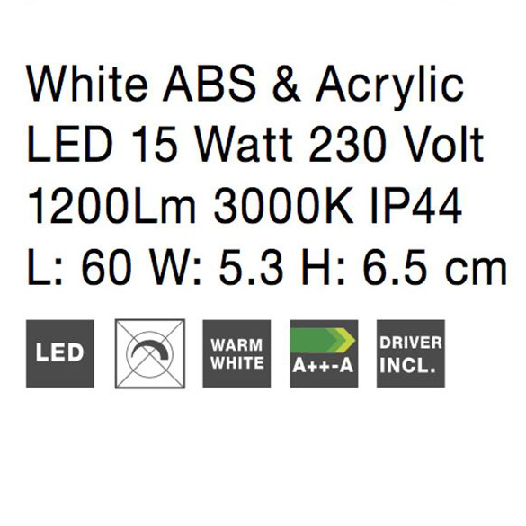 Aplica perete baie LED alba liniara Praka, diverse dimensiuni, din acril, IP44, 9600461 - Novaluce [19]