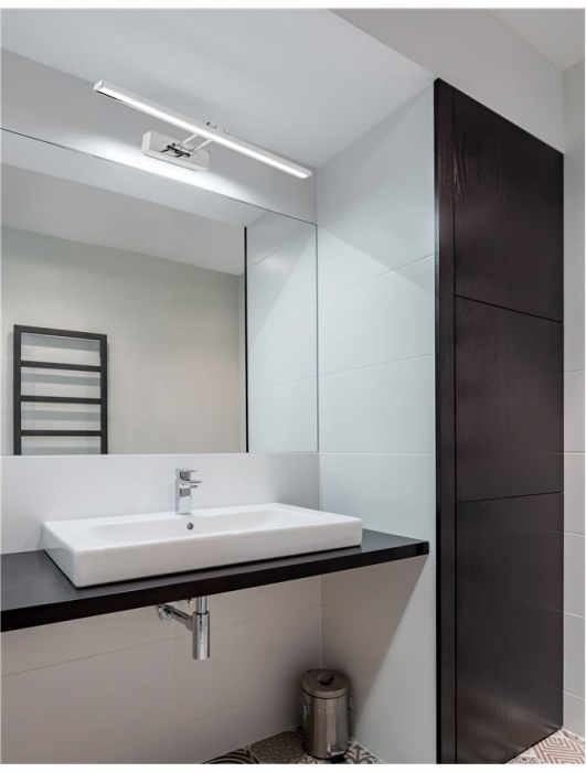 Aplica perete baie LED crom liniara Odin, 57/63 cm, din metal, IP44, 8141291 - Novaluce [2]