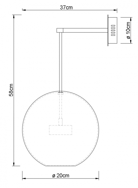 Aplica perete Capri High rotunda cu iluminare LED, sticla/suport auriu, XCW9148-1 - King [7]
