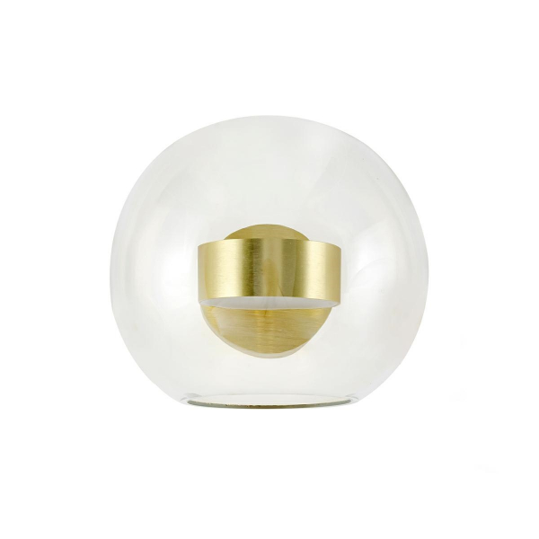 Aplica perete Capri rotunda iluminare LED, sticla transparenta/metal auriu, XCW9148-300 - King [2]