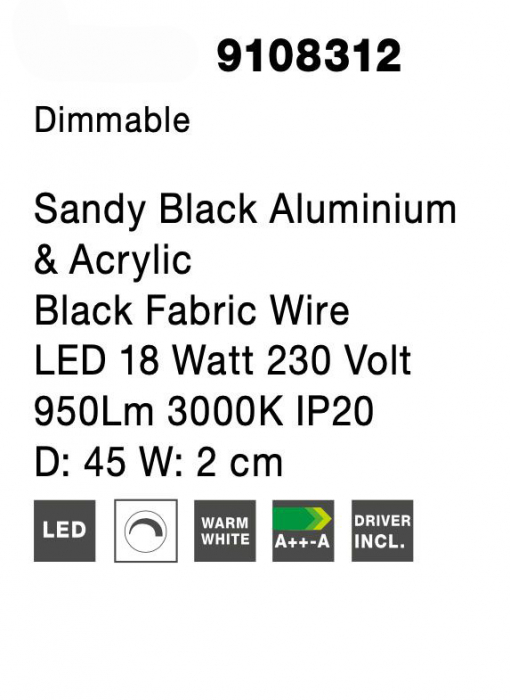 Aplica perete cerc stil minimalist Nikom Ø45/79 cm iluminare LED dimabila cu intrerupator, 9108312 - Novaluce [7]
