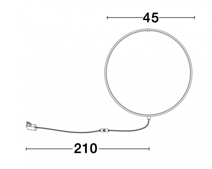 Aplica perete cerc stil minimalist Nikom Ø45/79 cm iluminare LED dimabila cu intrerupator, 9108312 - Novaluce [6]