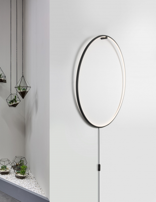 Aplica perete cerc stil minimalist Nikom Ø45/79 cm iluminare LED dimabila cu intrerupator, 9108312 - Novaluce [9]