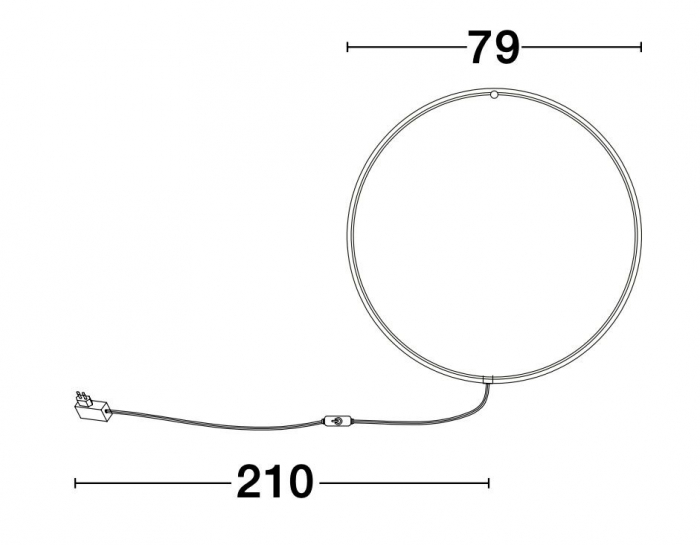 Aplica perete cerc stil minimalist Nikom Ø45/79 cm iluminare LED dimabila cu intrerupator, 9108312 - Novaluce [11]