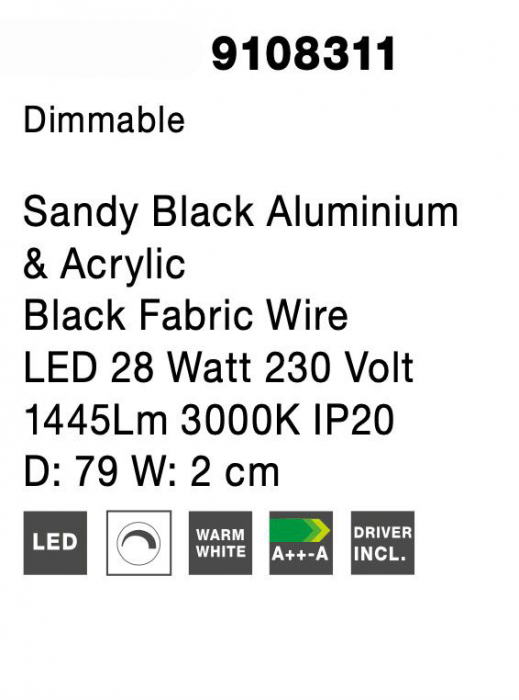 Aplica perete cerc stil minimalist Nikom Ø45/79 cm iluminare LED dimabila cu intrerupator, 9108312 - Novaluce [12]