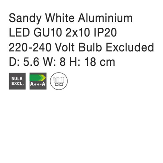 Aplica perete cilindrica nearga/alba Dugal, din metal, bidirectionala, IP54, 9450882 - Novaluce [14]