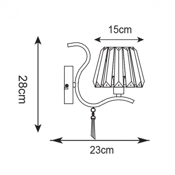 Aplica perete crom PARIA abajur transparent tip cristal, 003064-009175 - Zumaline [2]