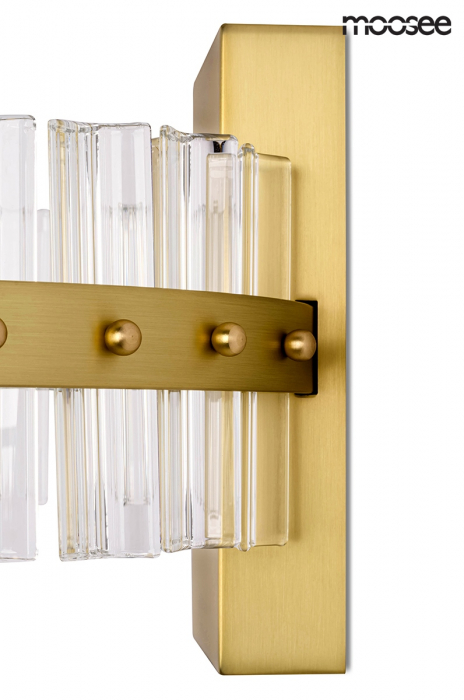 Aplica perete design extravagant modern Saturn iluminare LED, 26x26 cm, sticla/suport auriu, MSE01040015 - King [3]