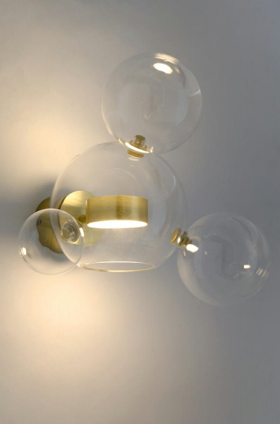 Aplica perete design modern  Bubble Premium 4, iluminare LED, suport auriu, XCW9148-1A - King [5]