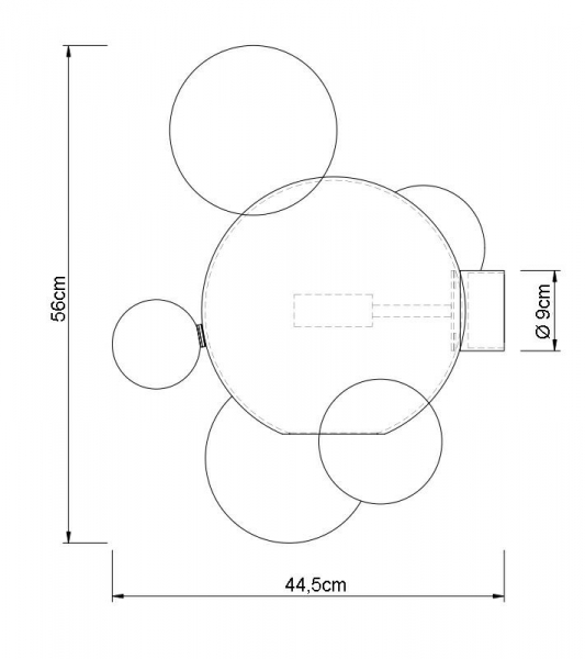 Aplica perete design modern Bubble Premium 6, iluminare LED, suport auriu, XCW9148-1B - King [6]