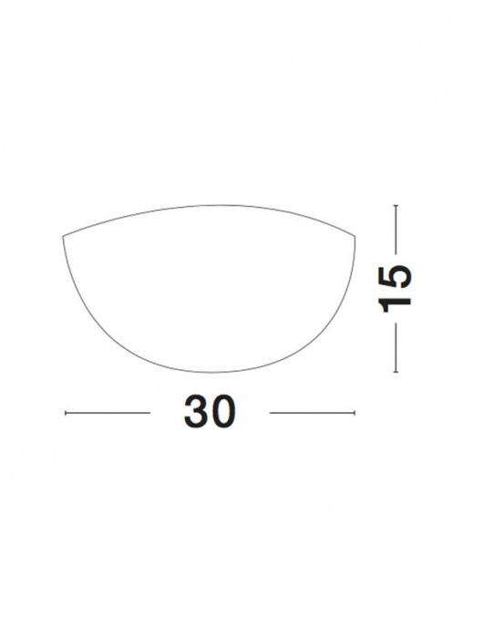 Aplica perete Dipa, din sticla transparenta si alba structurata, 30x15 cm, 702201 - Novaluce [2]