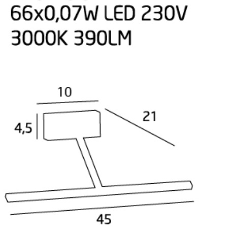 Aplica perete iluminare LED Chipo 45 cm metal/acril, W0103 - Maxlight [2]