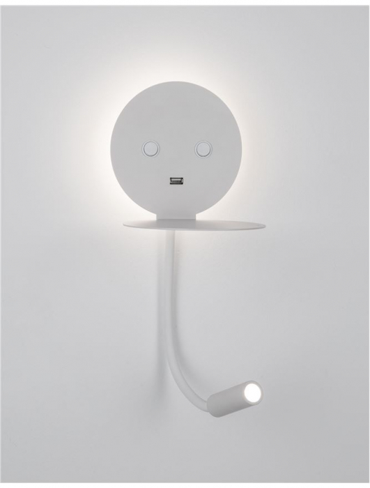 Aplica perete LED ajustabila neagra/alba Roni, cu suport telefon si USB, 9173282 - Novaluce [13]