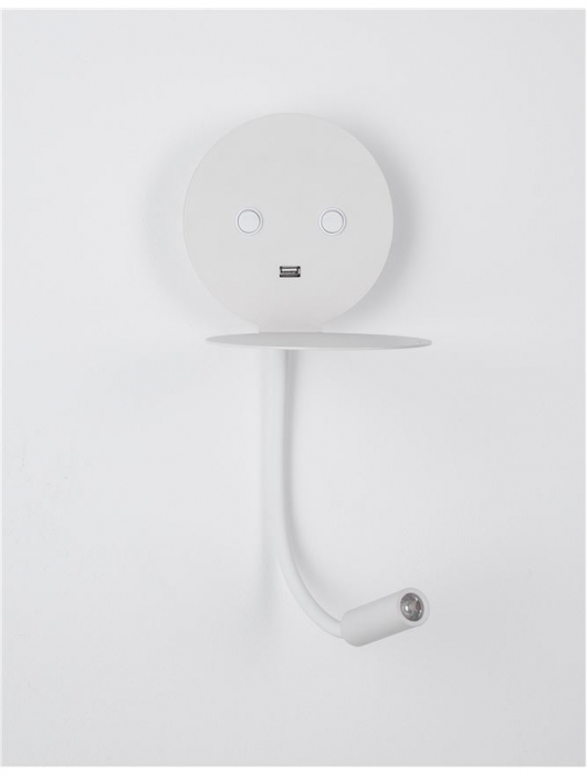Aplica perete LED ajustabila neagra/alba Roni, cu suport telefon si USB, 9173282 - Novaluce [12]