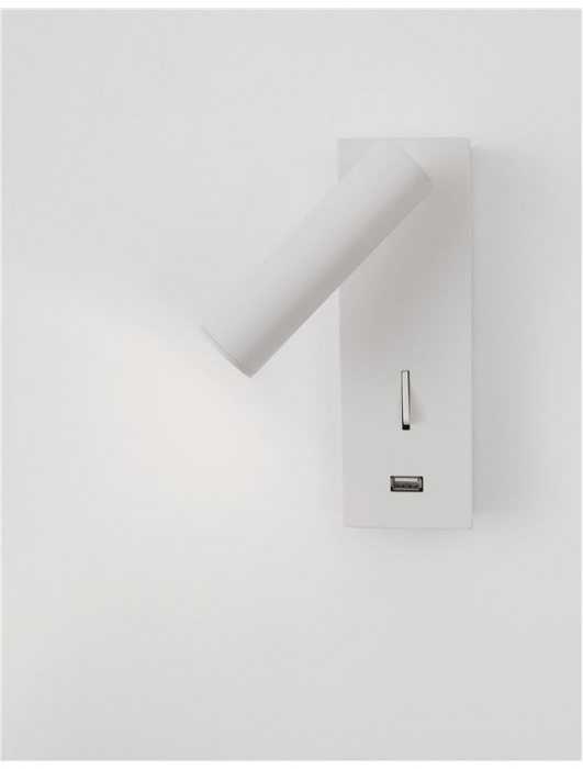 Aplica perete LED ajustabila neagra/alba Trevi, din metal, cu port USB, 9170102 - Novaluce [10]