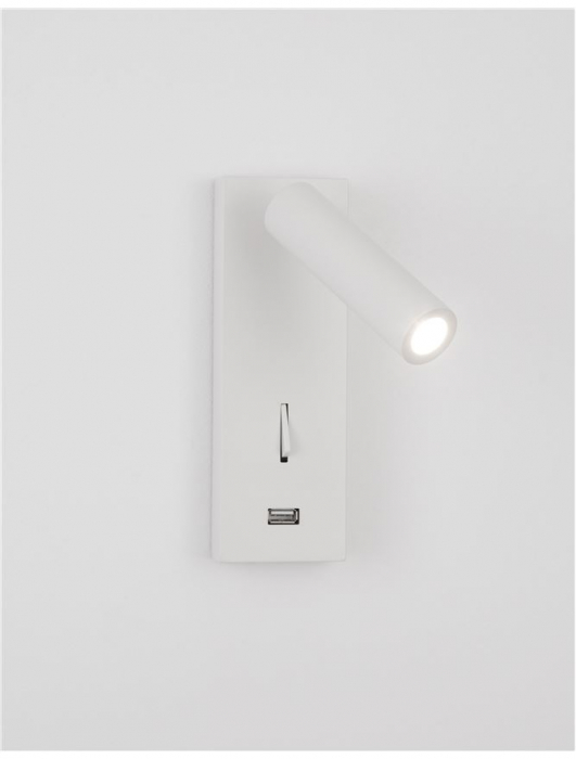 Aplica perete LED ajustabila neagra/alba Trevi, din metal, cu port USB, 9170102 - Novaluce [12]