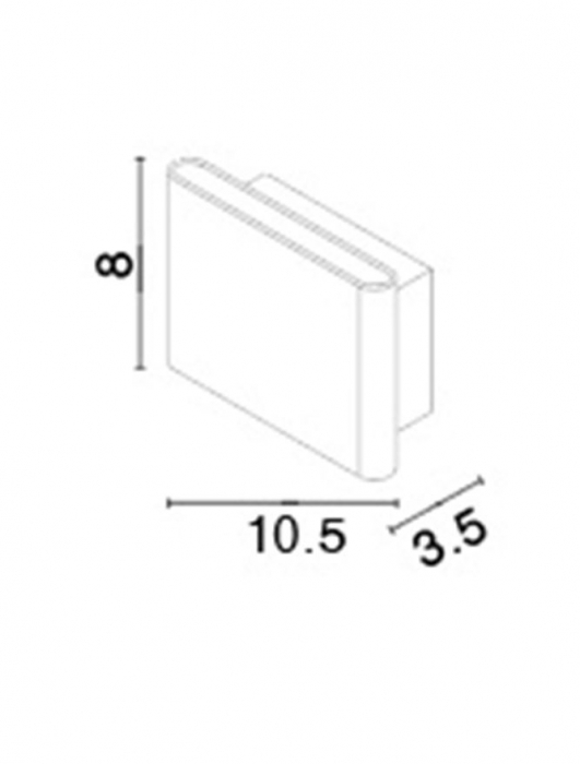 Aplica perete LED alba bidirectionala Zahara, design modern din aluminiu, 8x10,5 cm, 712042 - Novaluce [3]