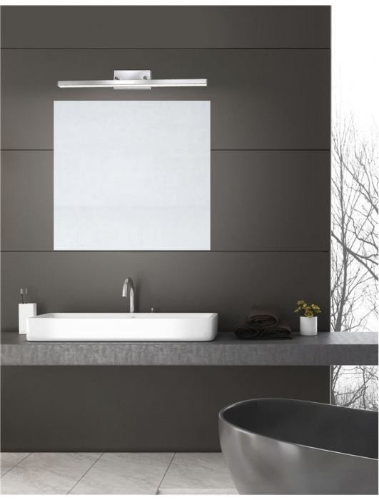 Aplica perete LED baie crom liniara Fanzi, 49/63 cm, din metal, IP44, 787004 - Novaluce [2]