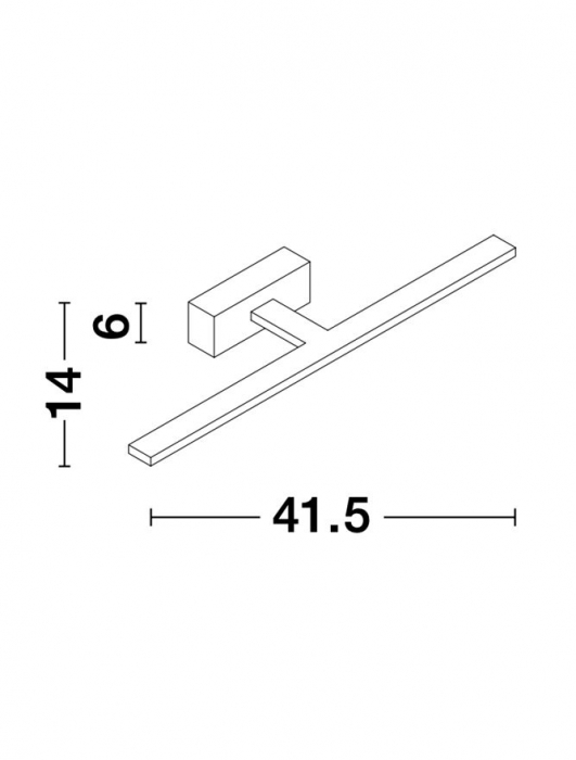 Aplica perete LED baie neagra/alba liniara Gita, 41,5/62 cm, din metal, IP44, 9053122 - Novaluce [10]