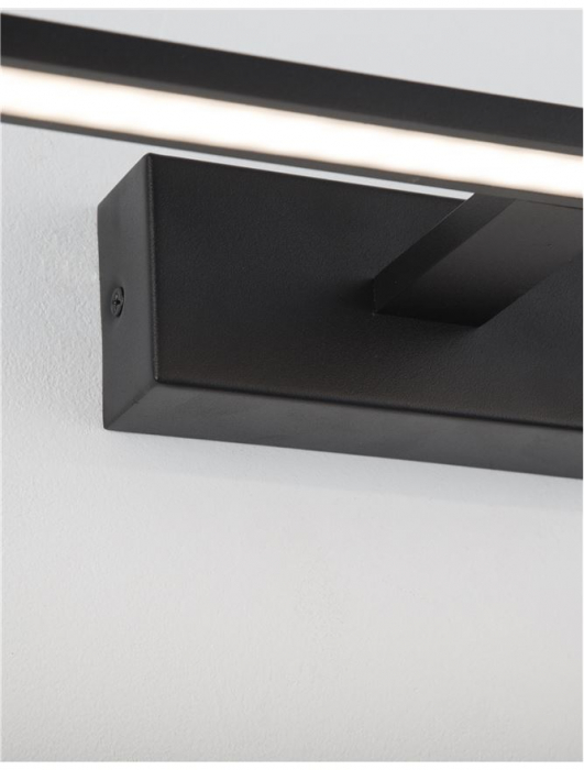 Aplica perete LED baie neagra/alba liniara Gita, 41,5/62 cm, din metal, IP44, 9053122 - Novaluce [7]