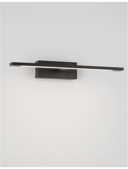 Aplica perete LED baie neagra/alba liniara Gita, 41,5/62 cm, din metal, IP44, 9053122 - Novaluce [3]