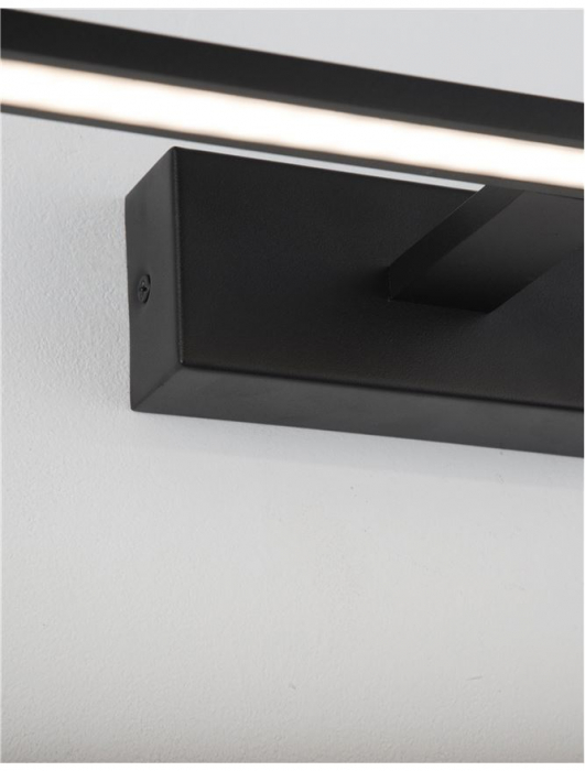 Aplica perete LED baie neagra/alba liniara Gita, 41,5/62 cm, din metal, IP44, 9053122 - Novaluce [4]