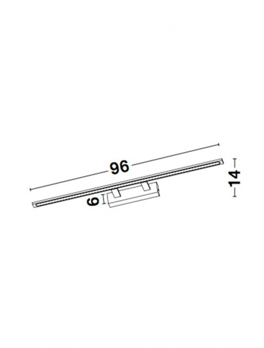 Aplica perete LED baie neagra/alba liniara Simira, din metal, IP44, 9053302 - Novaluce [4]