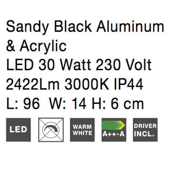 Aplica perete LED baie neagra/alba liniara Simira, din metal, IP44, 9053302 - Novaluce [11]